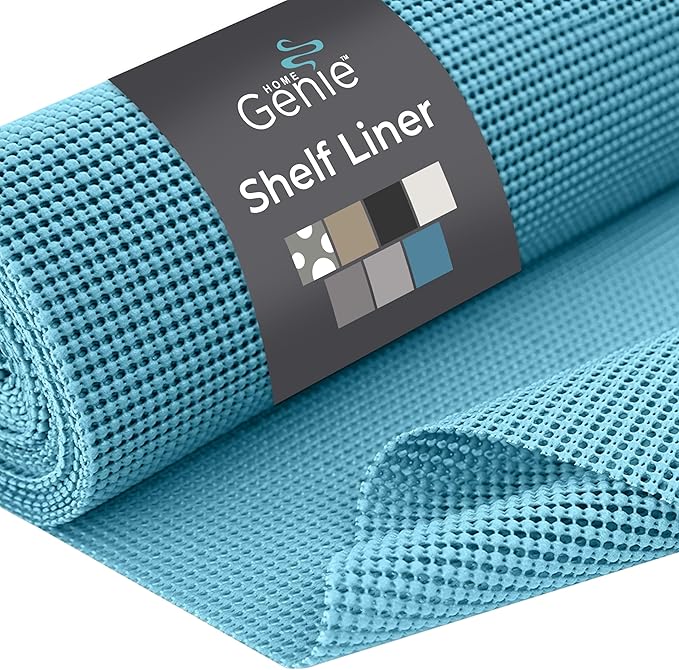 HOME GENIE Shelf Drawer and Cabinet Liner, Durable with Strong Grip, 20 in x 20 FT, Non Adhesive Liners Protect Kitchen Cabinets and Cupboard, Pantry, Bathroom Drawers and Shelves, Desks, Teal