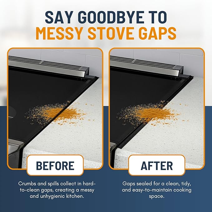 Linda’s Essentials Stainless Steel Stove Gap Covers (2 Pack) Adjustable Length 13.8" to 27.5" Stove Gap Covers Stainless Steel, Steel Adjustable Stove Gap Covers, Counter, Oven & Stove Gap Filler