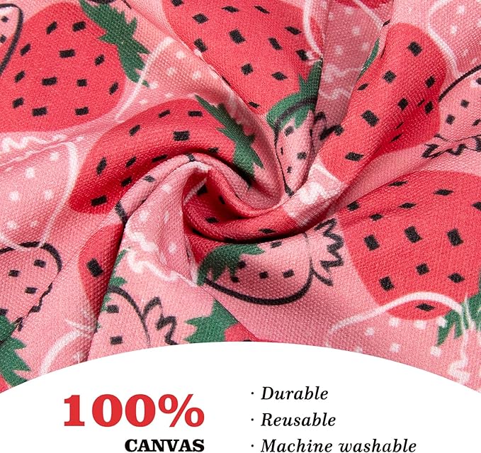Strawberry Grocery Plastic Bag Holder and Dispenser,Farmhouse Home Decor,Reusable Grocery Accessories Organizer,Garbage Shopping Trash Bags Storage for Kitchen,Gifts for Women Family (Strawberry2)