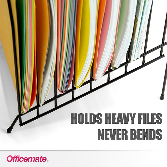 Officemate Large Incline 8 Compartment Wire Caddy, Black, 8.5 x 10.375 x 12.625 Inches (Pack of 6)