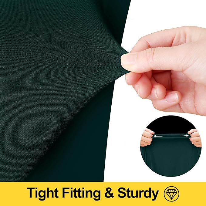 Smiry Spandex Tablecloth 2 Pack, Elastic Fitted Stretch Tablecloth for 6FT Rectangle Tables, Waterproof Washable Table Cover Skirt for Wedding, Banquet & Parties (Hunter Green, 72Lx30Wx30H Inch)
