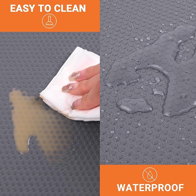 FLPMIX Shelf Liners for Kitchen Cabinets: Dark Grey Waterproof Bathroom Drawer Paper 10" x 396" - Easy to Cut Non-Adhesive Small Kitchen Cupboard Mat for Pantry Shelves
