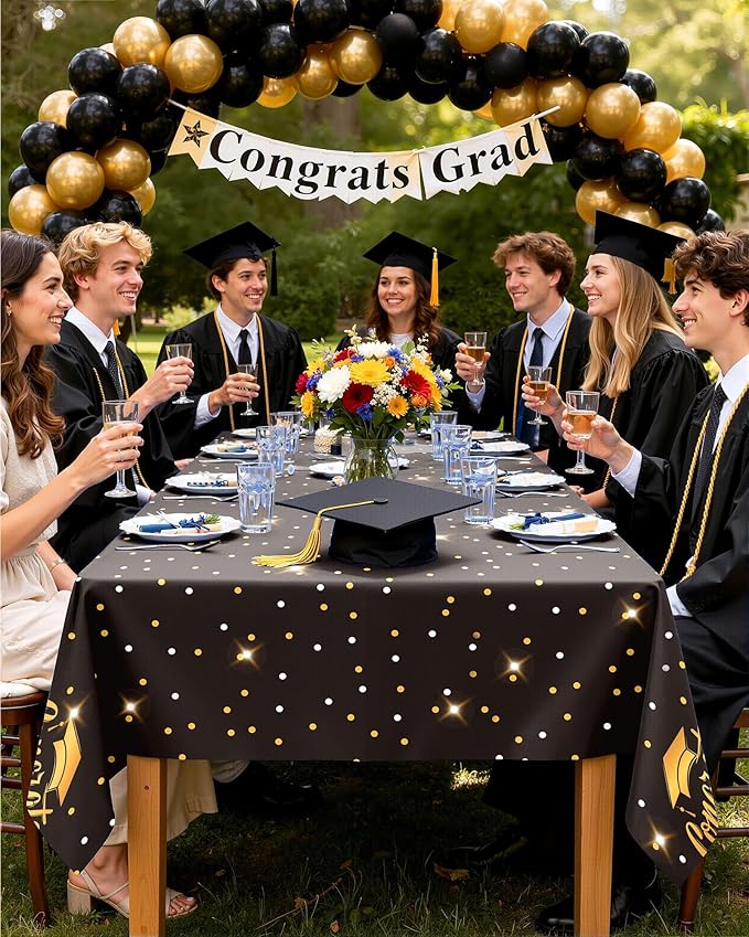 Pureegg Graduation Decorations 2026 Plastic Tablecloth Disposable 10 Pack, Class of 2026 Blue Rectangle Table Cover 54 x 108 Inch, Plastic Table Cloth for Graduation Party, Picnic
