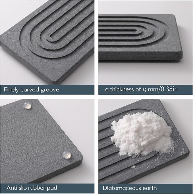 Stone Quick Dry Faucet Mat for Kitchen Sink [Diatomite Super Fast Drying] Stone Faucet Mat for Kitchen Sink Splash Guard Sinks Stones Quick Dry around Faucets Stones Drying Bathroom Quick Stones Mat