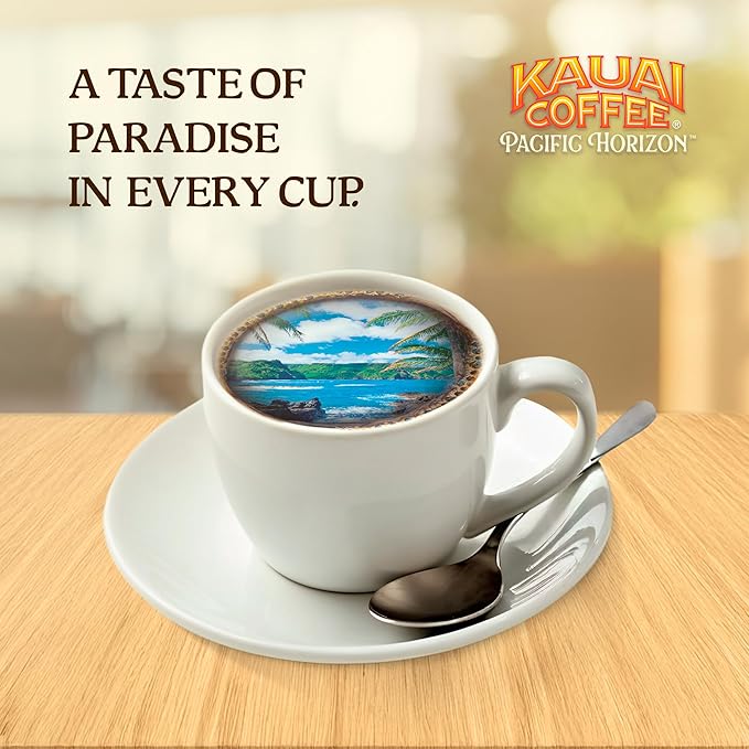 Kauai Coffee K-Cup Pods for Keurig Brewers – Arabica Coffee, 10% Hawaiian – Medium Roast, Bright Aroma with Floral Notes – Decaf, 1 Pack of 48 Single Serve K-Cups