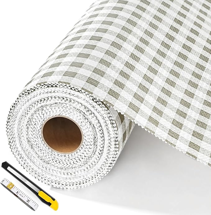 Shelf Liners for Kitchen Cabinets Non-Adhesive, Non-Slip Thickened Shelf Paper Waterproof Washable for Drawer Dresser Pantry Shelve Bathroom Protector Liner