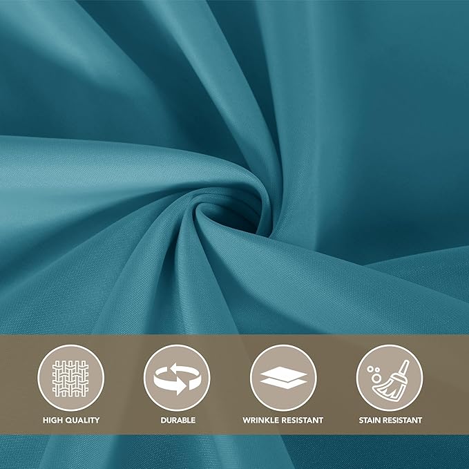 sancua Teal Tablecloths for 6 Foot Rectangle Tables, 8 Pack - Washable Polyester Fabric Table Cloth for Wedding Party, Birthday, Banquet Reception, 54x108 Inch