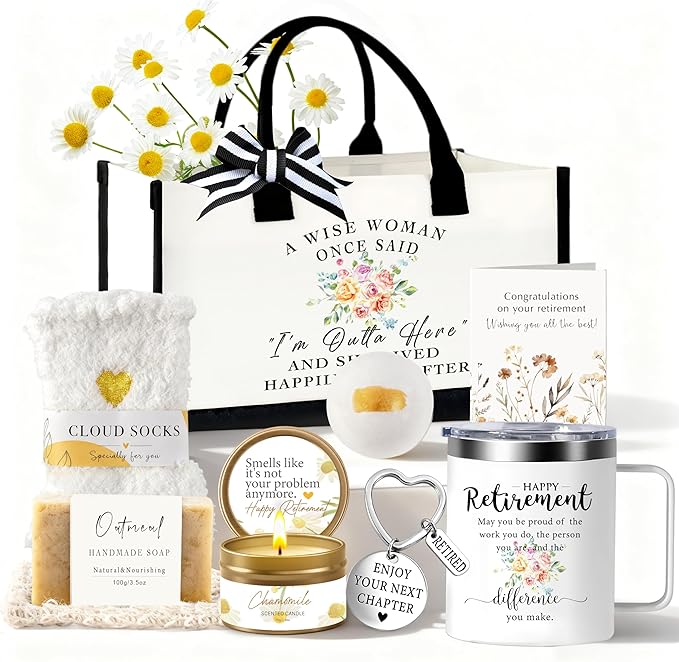 Retirement Gift for Women 2026, Best Retirement Gifts for Women Coworker Teacher, Happy Retired Ideas Gifts for Grandma Nurses Mom Friends Coworkers Farewell Leaving Going Away Gift