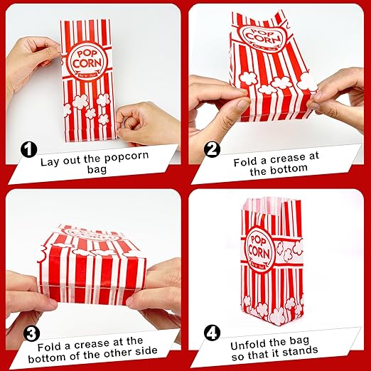 Homrelaxy 800 Pcs Paper Popcorn Bags, 1 oz Popcorn Bags Individual Servings, Bulk Pop Corn Sleeves for Pop Corn Machine, Movie Night, Cinema, Carnival, Party, Concessions