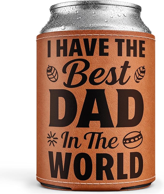 Fathers Day Gift for Dad- Keeps Cold 12Oz Can Cooler Insulated No Wet Hands, Dad Birthday Gifts from Daughter Son with Gift Box for Father's Day Retirement, Cauife Slim Can Koozie for Beer Soda