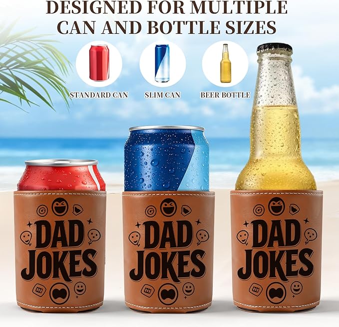 Fathers Day Gift for Dad- Keeps Cold 12Oz Can Cooler Insulated No Wet Hands, Dad Birthday Gifts from Daughter Son with Gift Box for Father's Day Retirement, Cauife Slim Can Koozie for Beer Soda