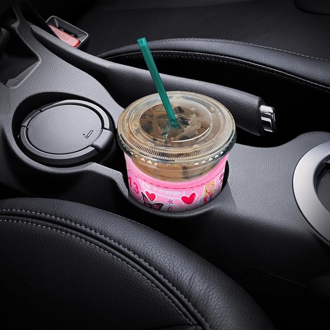 YR Reusable Neoprene Insulator Sleeve for Iced Coffee Cups, 3 Pack Coffee Coolies sleeves for Iced & Hot Drinks, Cold Beverage Cooler Compatible with Starbucks Coffee and More (Pink)