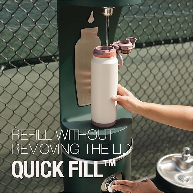 ZULU Powerfill Pro 24oz Stainless Steel Water Bottle with Quick Fill Lid, Triple Walled Vacuum Insulated Metal, Leak Proof Locking Lid, Sip and Chug, Reusable BPA Free, Driftwood