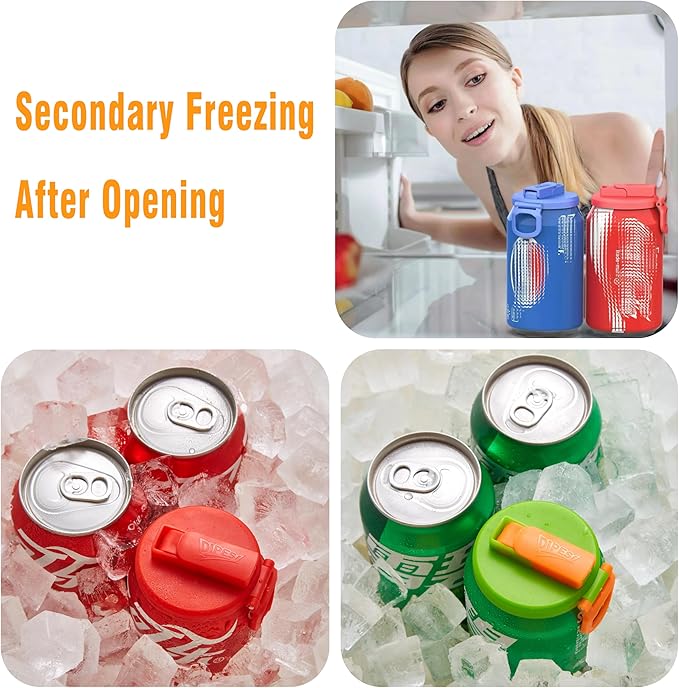 ORIGINAL CREATOR - DIPESI 6 pack 6 color Soda Can Lids with Straws, Reusable Silicone Straws Soda Can Covers, BPA-Free,Airtight Seal, Easy to Use, Prevents Spills, Fits Standard Cans.