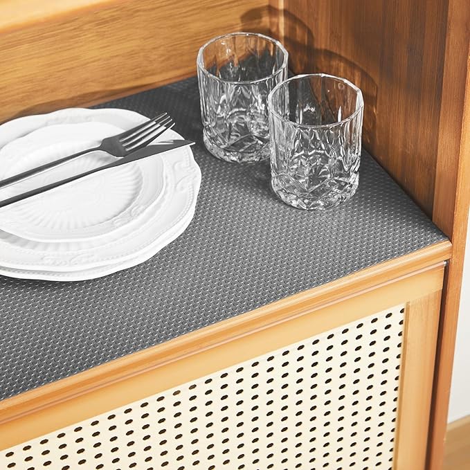 100% EVA Shelf Liner for Kitchen Cabinet, 24" x 360" Drawer Liners Non Adhesive Non Slip Waterproof Plastic Paper, Dresser Pantry Bathroom Refrigerator Protector, Grey