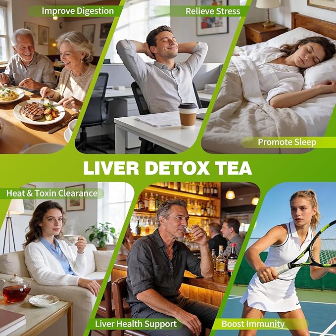 Dandelion Herbal Tea, Liver Detox Tea, Dandelion Tea, Liver Kidney Cleanse & Detox with Dandelion, Goji Berry, Burdock Root, Green Tea and Extra Herbal Ingredients, Kidney Tea, Chrysanthemum Tea, Dandelion Root Tea, Burdock Root Tea (30 Tea Bags(1 Pac...