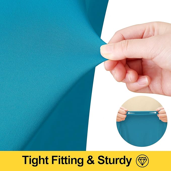 Smiry Spandex Tablecloth 2 Pack, Elastic Fitted Stretch Tablecloth for 6FT Rectangle Tables, Waterproof Washable Table Cover Skirt for Outdoor, Wedding, Banquet & Parties (Turquoise, 72Lx30Wx30H Inch)