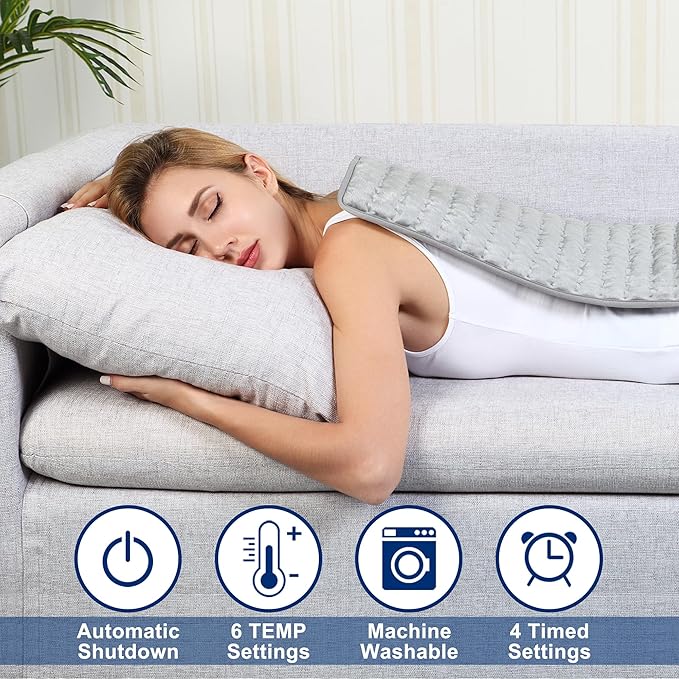 24"x20" Electric Heating pad for Back Neck Shoulder Knee Arms Legs- Electric Heat Pads with 6 Heat Settings & Auto Shut Off &Dry/Moist Heat Heating Pad for Birthday Mother Father Girl Men Women