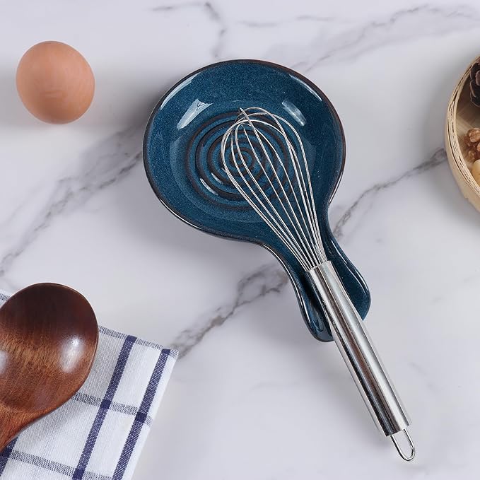 JINIHFW Spoon Rest for Kitchen, Ceramic Spoon Holder for Stove Top, Cooking Spoon Holder,Kitchen Spoon Rest,Heat Resistant Utensil Rest for Countertop, Dishwasher Safe, 3 Pack