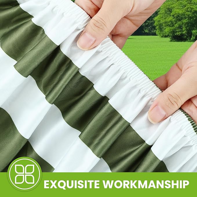 Smiry Spandex Fitted Tablecloth for 4 Foot Rectangle Tables, Washable Picnic Table Cover with Elastic, Stretch Reusable Table Cloth for Outdoor, Camping, Dining & Kitchen (Stripe, 30"x48")