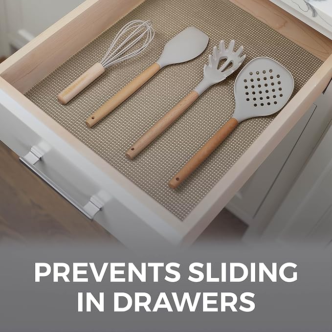HOME GENIE Shelf Drawer and Cabinet Liner, Durable with Strong Grip, 20 in x 20 FT, Non Adhesive Liners Protect Kitchen Cabinets and Cupboard, Pantry, Bathroom Drawers and Shelves, Desks, Light Taupe