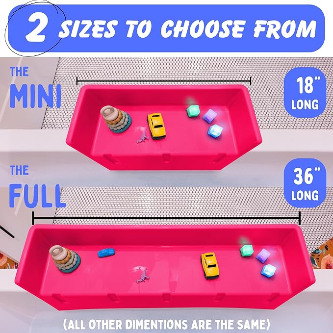 Tub Topper® Bathtub Splash Guard & Bath Shelf for Kids – Toddler Bath Tray, Bath Toys Storage & Ledge Organizer – Splash Guard for Bathtub with Suction Cups – Kids Bathroom Accessories (Pink)