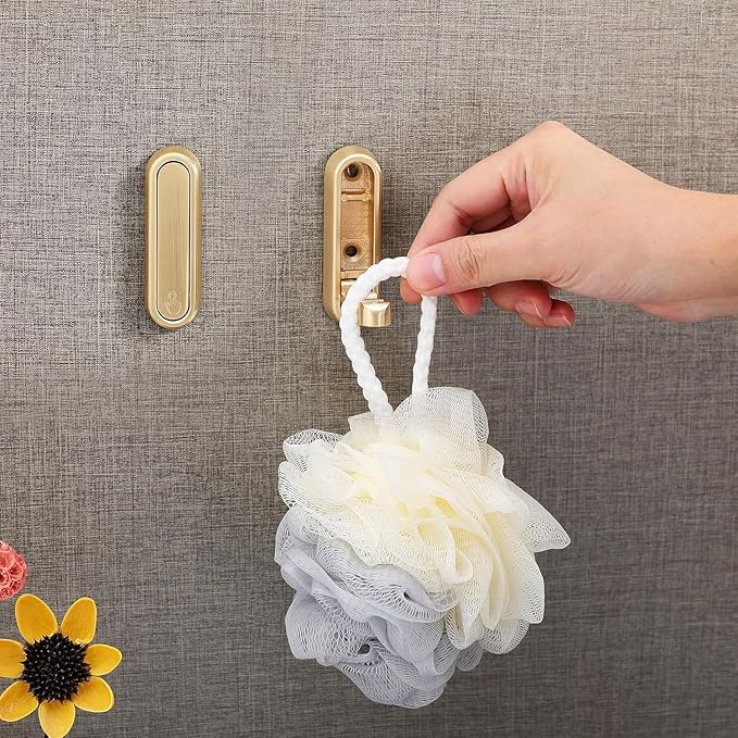 Gold Foldable Wall Hooks, Metal Foldable Hooks Wall Wount for Bathroom, Kitchen, Bedroom – Space-Saving, for Towels, Coats, Bags, Easy Installation (Gold, 2PCS)