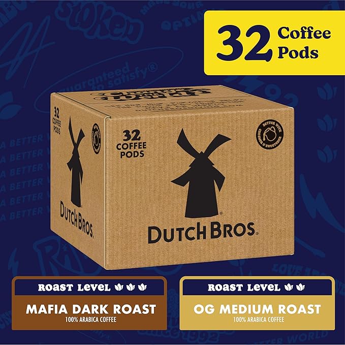Dutch Bros® Medium and Dark Roast Coffee Variety Pack, 32 Count, Single Serve Coffee Pods for Keurig K-Cup Brewers