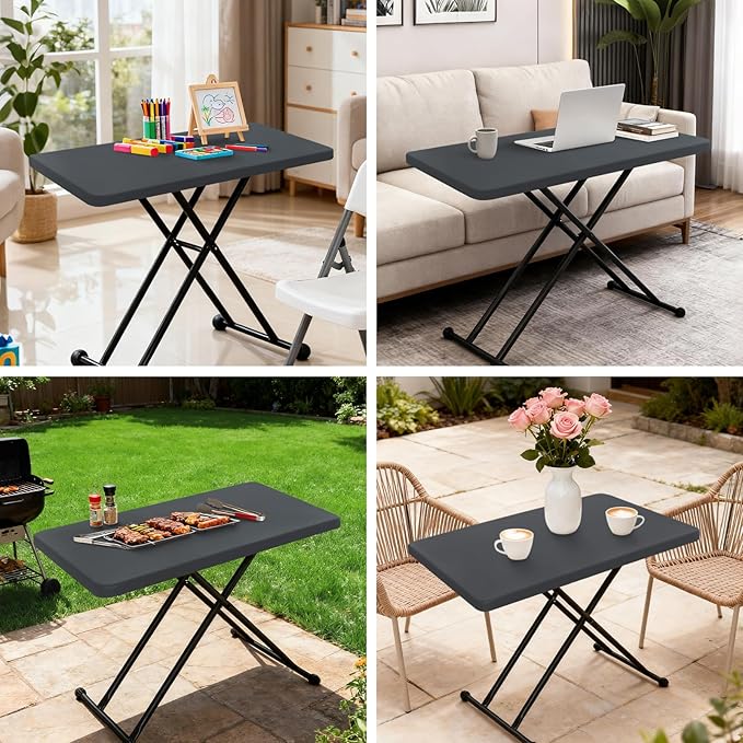 Fitted Rectangle Tablecloth 20 x 30 Inch Elastic Table Cloth for 2.5ft Table, Stretch Spandex Tables Cover Grey Washable Polyester Tables Top Cap Cover for Dining Picnic Camping Indoor and Outdoor