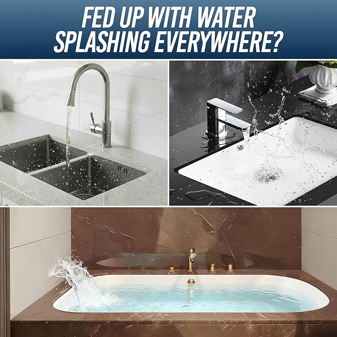 Removable Tub Splash Guard 2 Pack, Bathtub Splash Guard with Silicone Base & Acrylic Shower Corner Water Guard, Self Adhesive Shower Splash Guards to Keep Water in Tub or Walk-in Shower