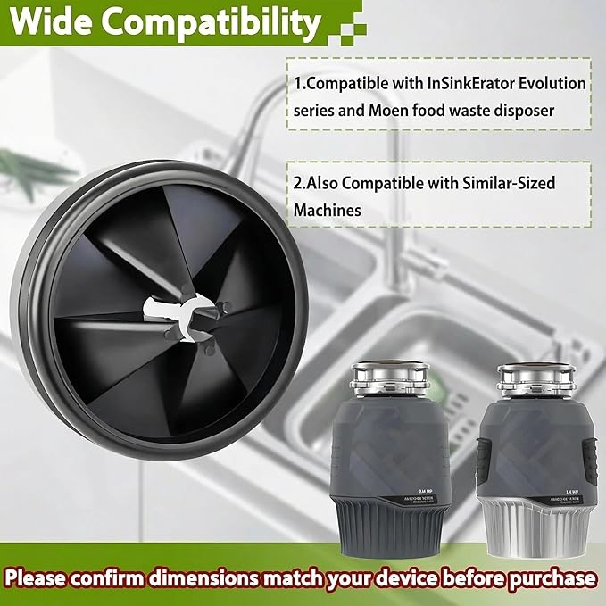 8 Pack 3 3/8 Inch Garbage Disposal Splash Guard - QCB-AM Replacement for InSinkErator Evolution & for Moen Models Silicone Splash Baffle with Noise Reduction, Leak-Proof Drain Protector Accessories
