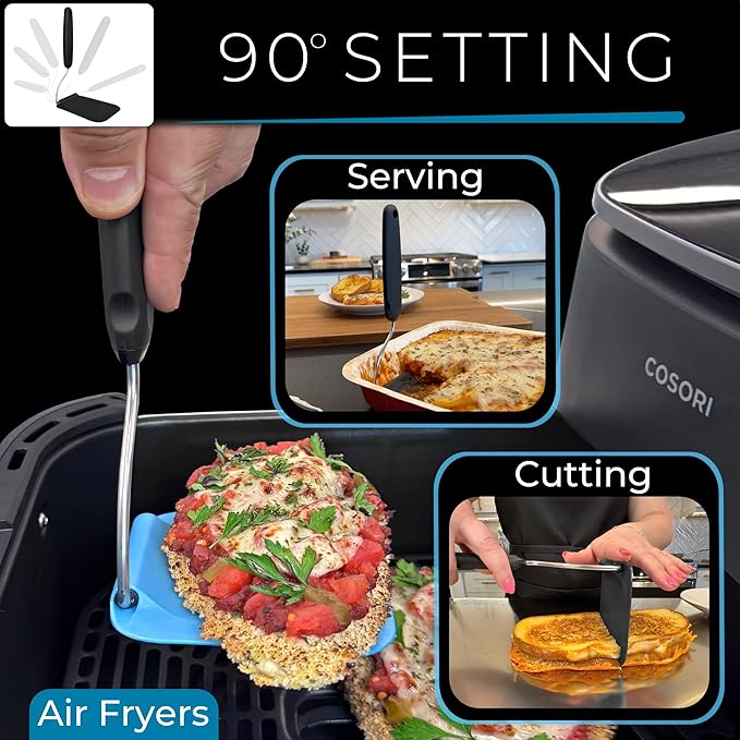 Adjustable Angle Spatula - New PPSU material - Turner and Flipper for Eggs, Pancakes, Burgers - Swappable Spatula Heads - Thin, Heat Resistant - Non-Stick Cookware Safe