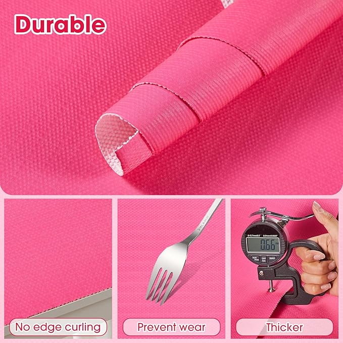 Drawer and Shelf Liner, Non-Slip Kitchen Cabinet Liners Non-Adhesive Thick Strong Grip Waterproof Washable Mats Protect Dresser Shelves Cupboard Bathroom Cabinets, Fuchsia, 12 in X 10 FT