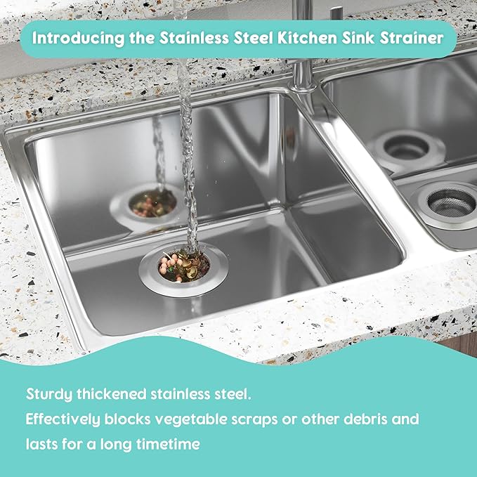 Sink Protectors for Kitchen Sink 13.1''x11.6''x1'', 304 Stainless Steel for Kitchen Sink Grate with Rear Drain, Sink Grate Sink Rack for Bottom of Sink with Sink Strainer
