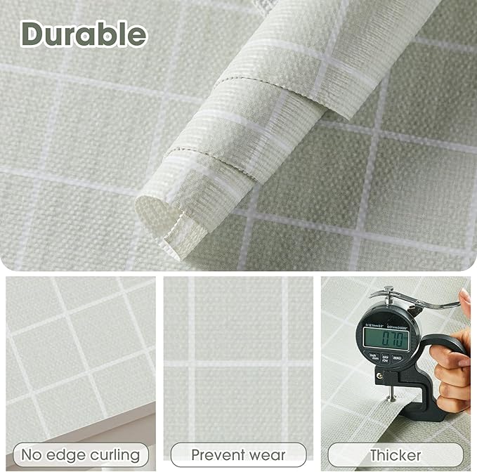 Drawer and Shelf Liner, Non-Slip Kitchen Cabinet Liners Non-Adhesive Thick Strong Grip Waterproof Washable Mats Protect Dresser Shelves Cupboard Bathroom Cabinets, Light Green, 24 in X 20 FT