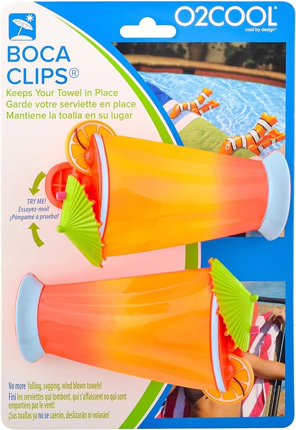 O2COOL Boca Beach Towel Clips, Carribean Cocktail