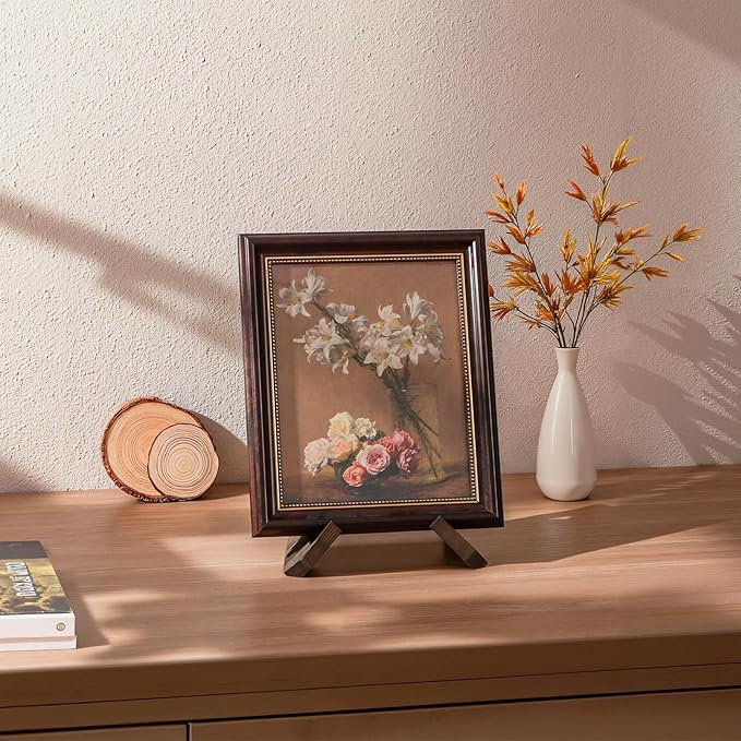 Plate Stand for Display - 3 Pack 6.5 Inch Plate Holder Display Stand, Wooden Picture Frame Stand, Decorative Table Top Easels for Display