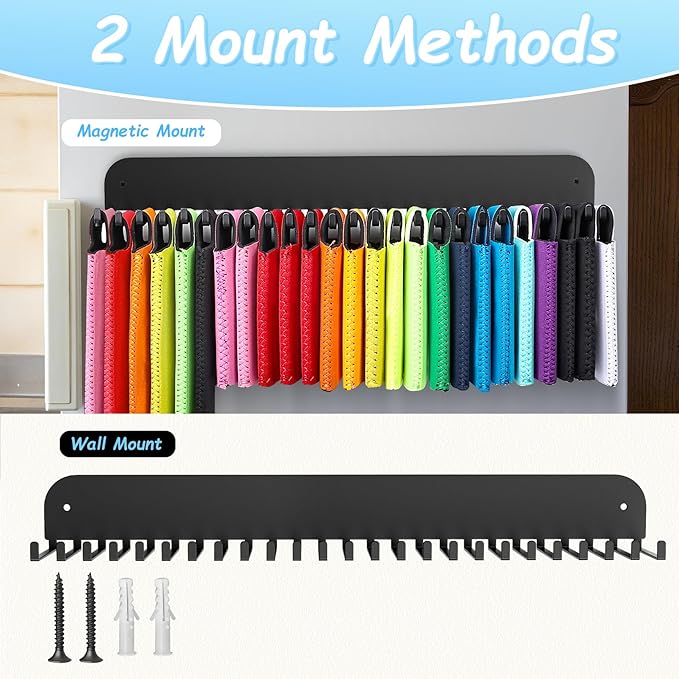 2 Pack Can Cooler Sleeves Holder Magnetic for Fridge, Beer Sleeves Dispenser Organizer for Storage w/ 25 Hooks, with Screws for Wall Mounted, for Holidays Wedding Party