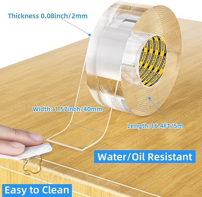 3Pack Clear Edge Protector Strip,1.57in x 16.4FT(49.2FT Total),Sharp Edge Wrap Cover Tape,Self Adhesive Protective Bumper Guards for Cabinet Door Desk Table Furniture,Kitchen Countertop,Waterproof
