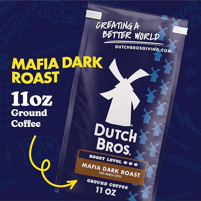 Dutch Bros® Mafia Dark Roast, Ground Coffee, Bagged 11oz (Pack of 3)
