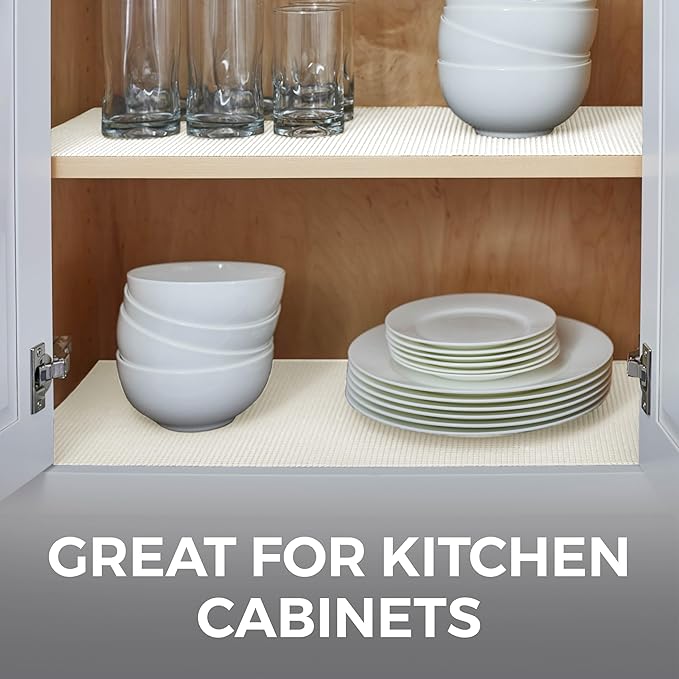 HOME GENIE Shelf Drawer and Cabinet Liner, Durable with Strong Grip, 20 in x 20 FT, Non Adhesive Liners Protect Kitchen Cabinets and Cupboard, Pantry, Bathroom Drawers and Shelves, Desks, White