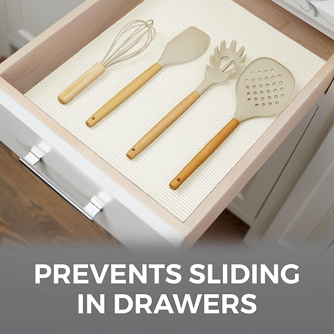 HOME GENIE Shelf Drawer and Cabinet Liner, Durable with Strong Grip, 20 in x 20 FT, Non Adhesive Liners Protect Kitchen Cabinets and Cupboard, Pantry, Bathroom Drawers and Shelves, Desks, White