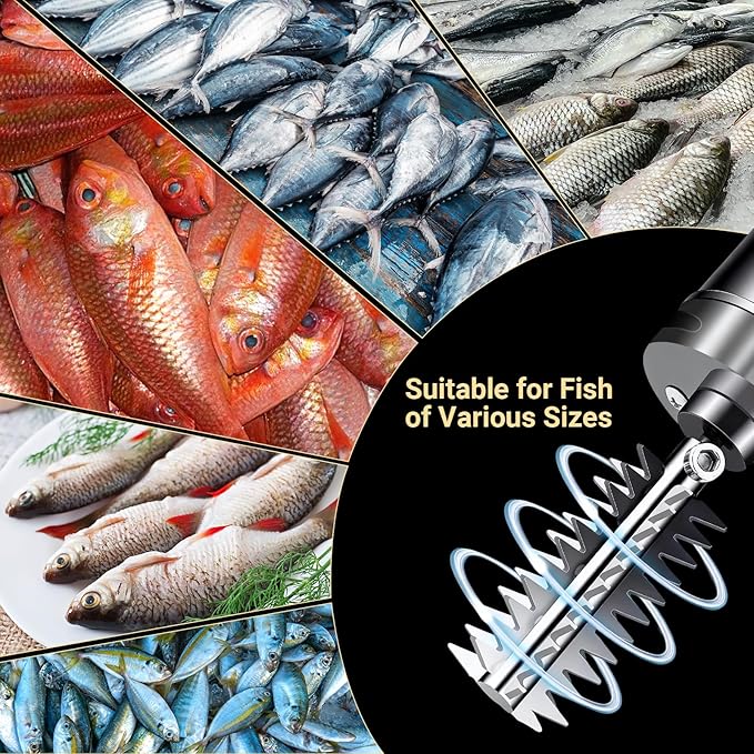 Electric Fish Scaler, Fish Scale Remover with Stainless Steel Roller Blade, Built-In Rechargeable Battery, Professional Fish Descaler Tool for Chef and Home Cooks Fish Cleaning Tools