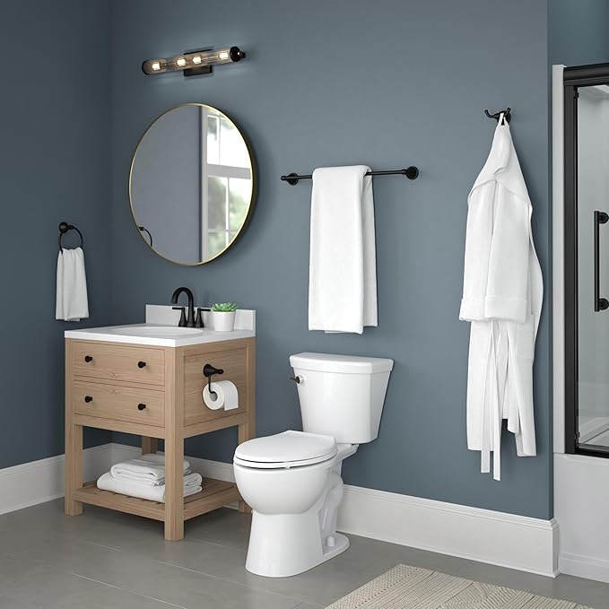 Delta Faucet Becker (1-Pack) Hand Towel Holder, Matte Black, Ring for Bathroom or Kitchen Sink, Wall Mounted BCK46-MB