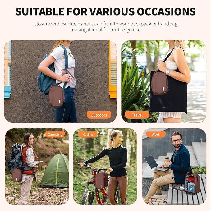 NOL Natural Organic Lifestyle Insulated Lunch Bag for Adult - Snack Bag Lunch Cooler Bag Soft Lunch Tote Bag for Work, Coffee