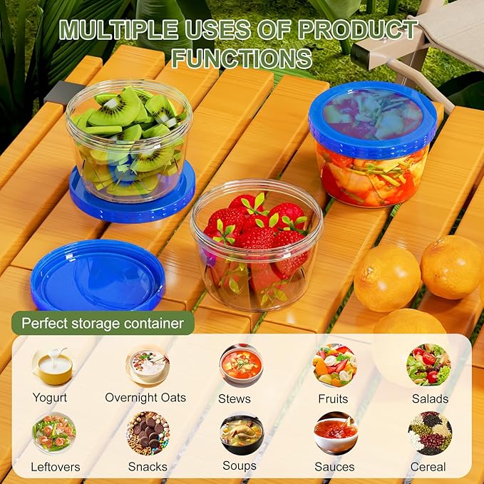 6 Pack-17oz Reusable Freezer Storage Containers, [STURDIER and MORE DURABLE] Airtight Plastic Food Storage Containers with Twist Top Lids, |BPA Free| Stackable | Leakproof| Microwave/Dishwasher Safe