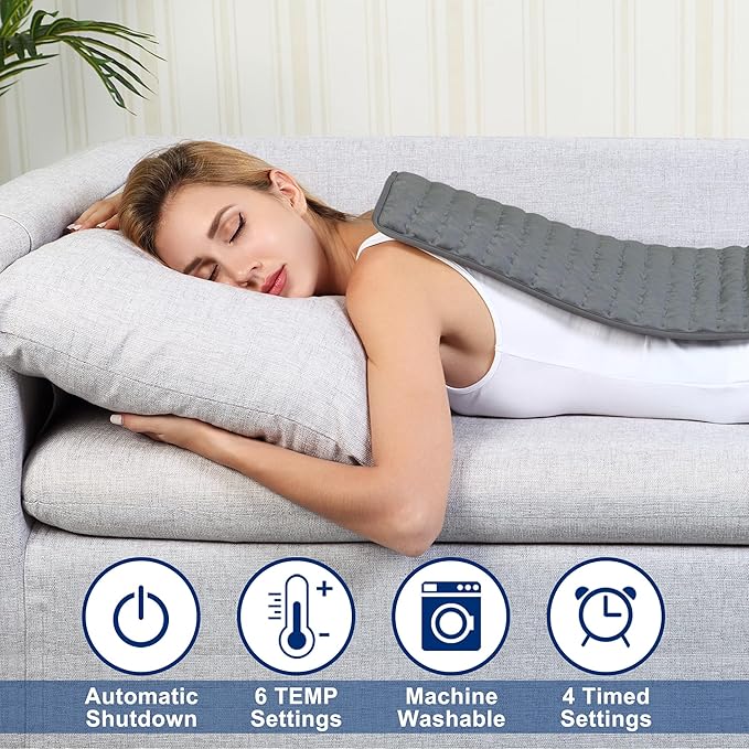 24x20 Inch Electric Heating pad for Back Neck Shoulder Knee Arms Legs- Electric Heat Pads with 6 Heat Settings & Auto Shut Off &Dry/Moist Heat Heating Pad for Birthday Mother Father Girl Men Women