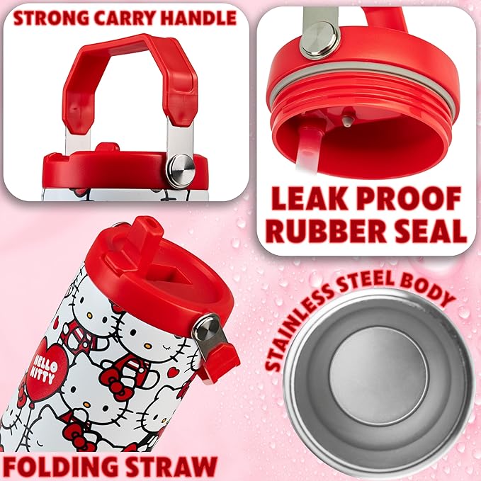 Get Trend Hello Kitty Sanrio Tumbler with Straw 30oz Girls Teens Women Insulated Cup with Lid Travel Mug for School, Sports, Kawaii Gifts for Girls (Aop Hello Kitty)