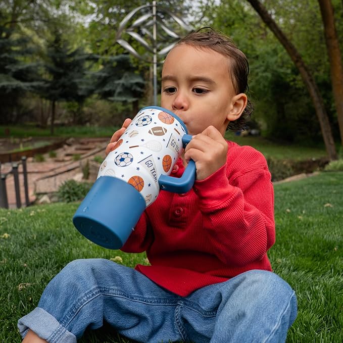HydroJug Kids - 20 oz Insulated Kids Water Bottle with Flip Straw & Handle | Leak-Proof & Durable | Perfect for School, Sports, Lunch, Travel & Camp, All-Stars