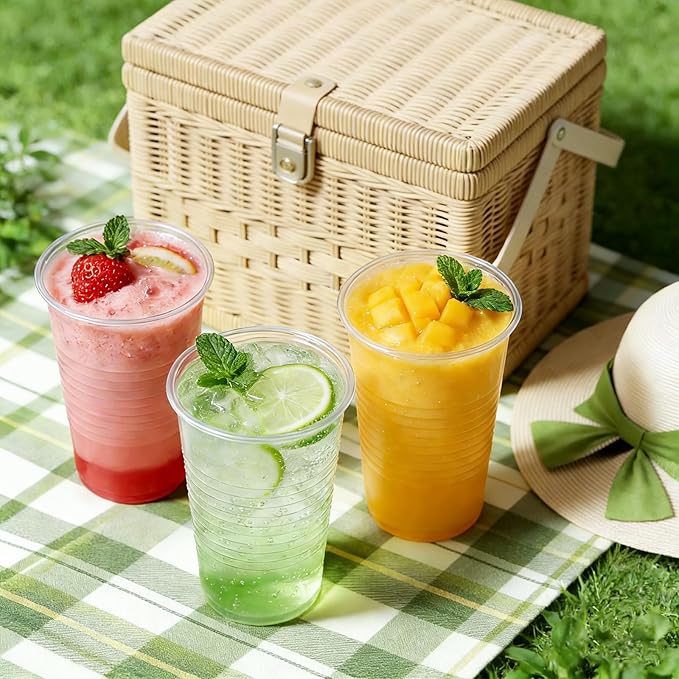 Lamosi 600 Pack 9 oz Clear Plastic Cups, Plastic Disposable Cups, Cold Drinking Water cups for Party, Wedding, Travel, BBQ, Picnic, Event